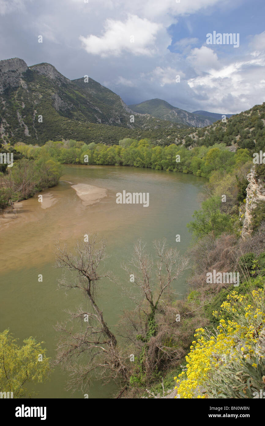 Nestos Fluss, geschützten Bereich "schlängelt sich der Nestos Fluss", Nord-Griechenland Stockfoto