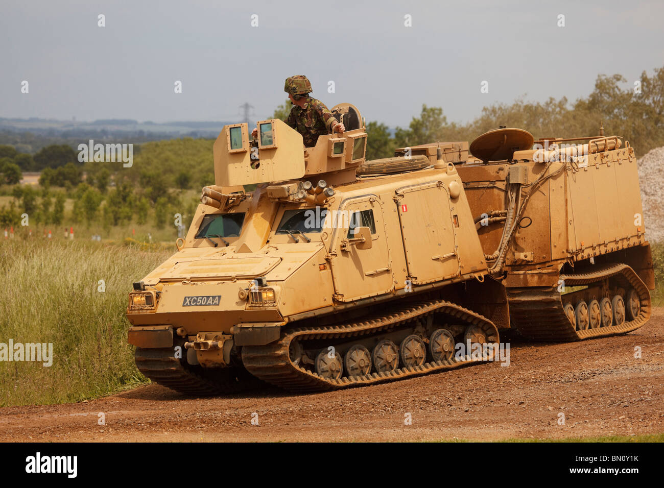 BAE Viking (BVS10) Amphibisches Geländefahrzeug des britischen Royal Marine Commando. Stockfoto