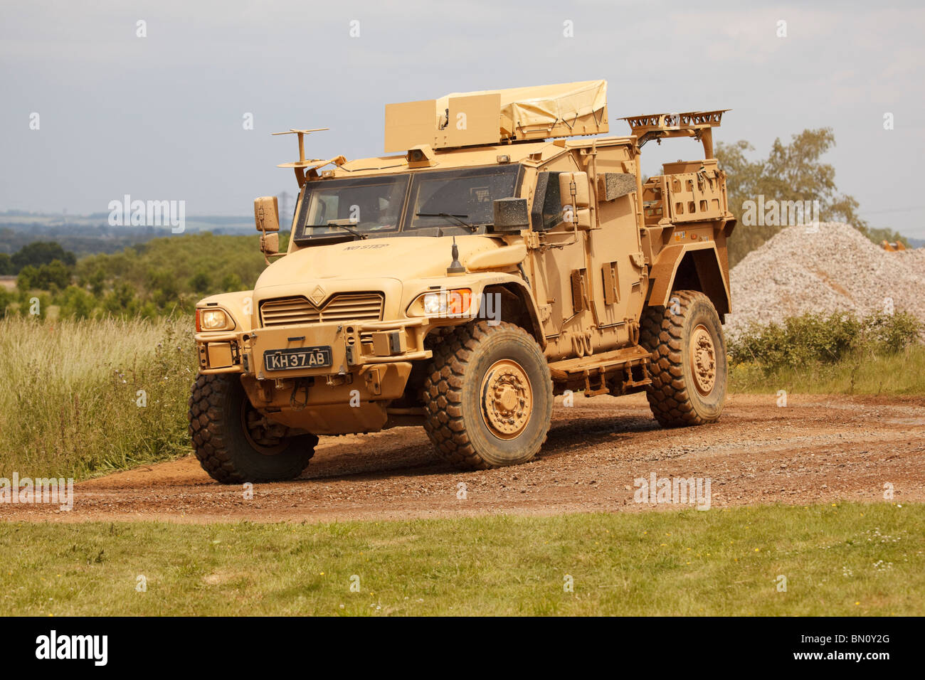 Ein Navistar Husky geschützt Tactical Support Vehicle (TSV) der britischen Armee. Stockfoto