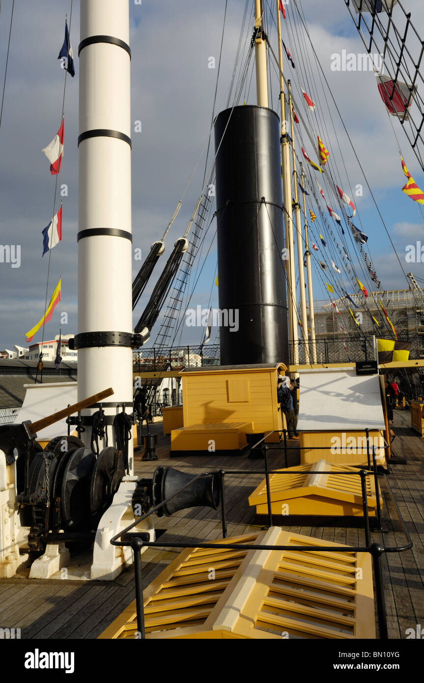Das Deck der SS Great Britain in Great Western Dockyard, Bristol, England. Stockfoto