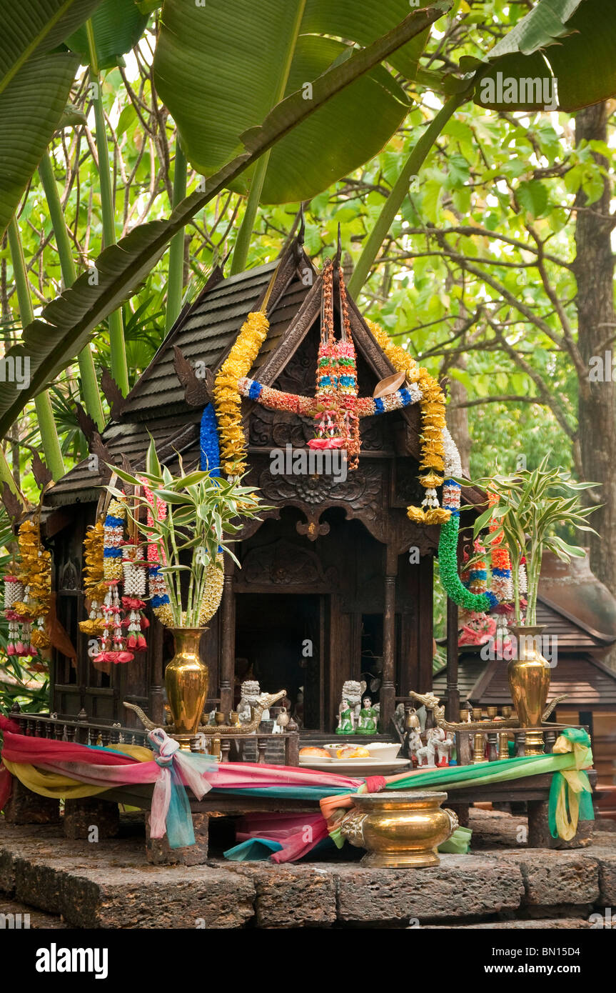 Buddhistischen Schrein im Four Seasons Resort, Chiang Mai, Thailand. Stockfoto
