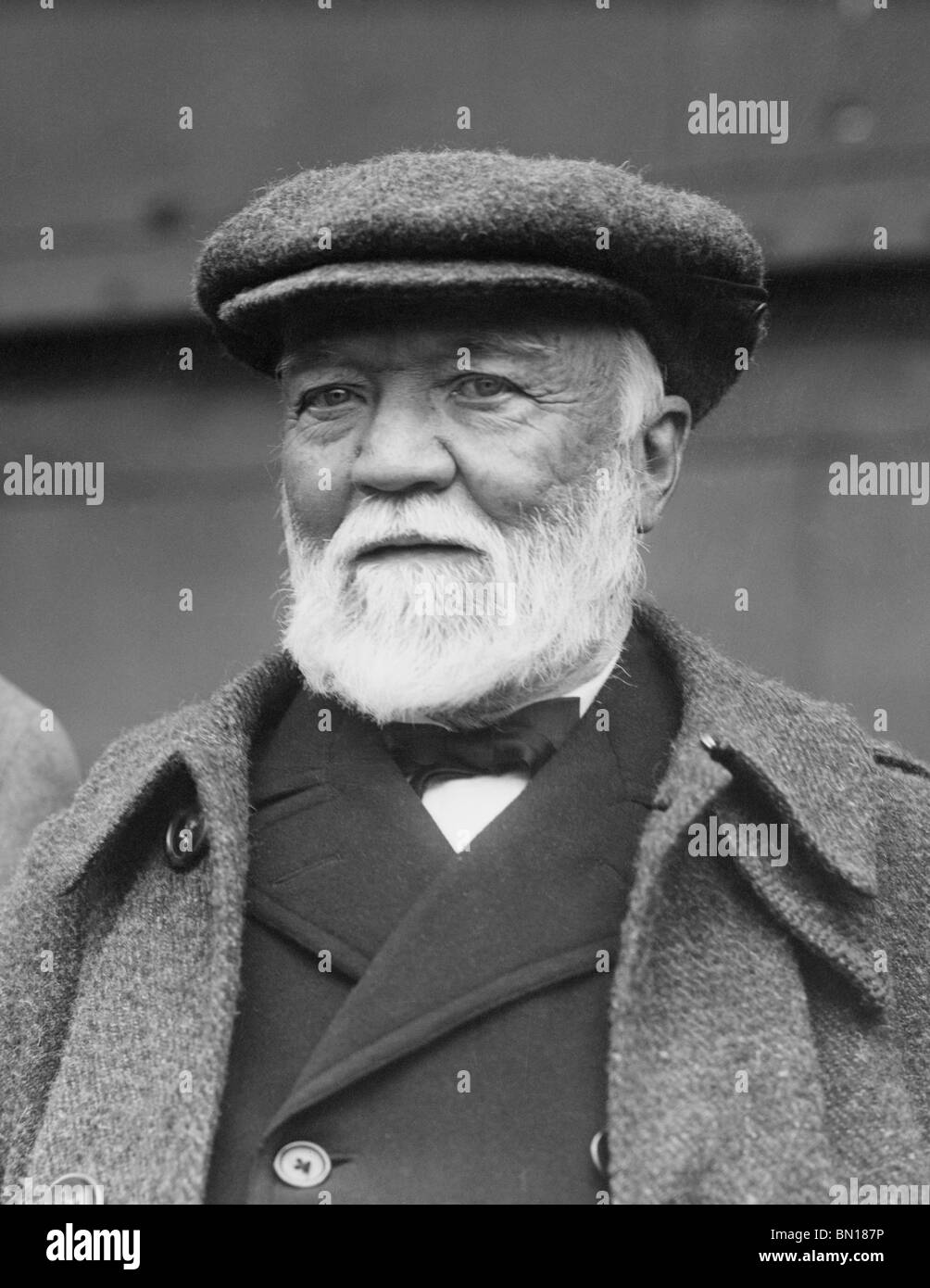 Foto um 1910 von schottisch-US-amerikanischer Industrieller, Unternehmer und Philanthrop Andrew Carnegie (1835-1919). Stockfoto