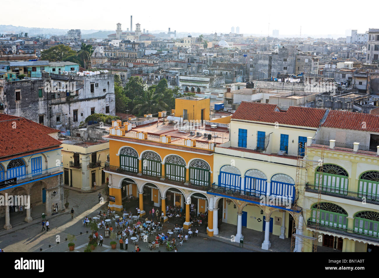 Ansicht von Habana Vieja von Camera Obscura Turm, Havanna, Kuba Stockfoto