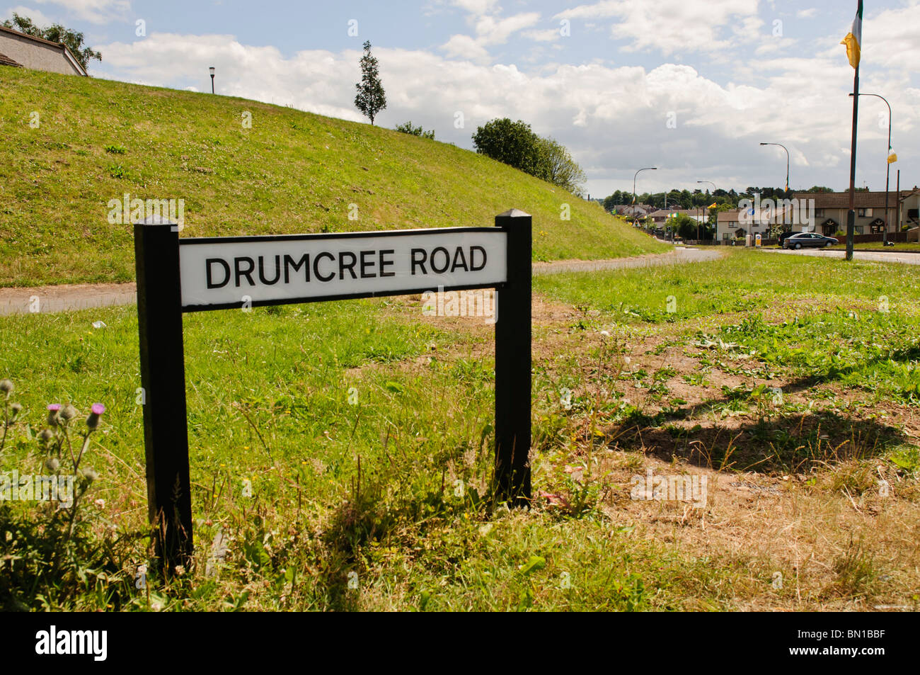 Streetsign für Drumcree Straße zum Drumcree Kirche Stockfoto Streetsign für Drumcree Straße zum Drumcree Kirche Stockfoto