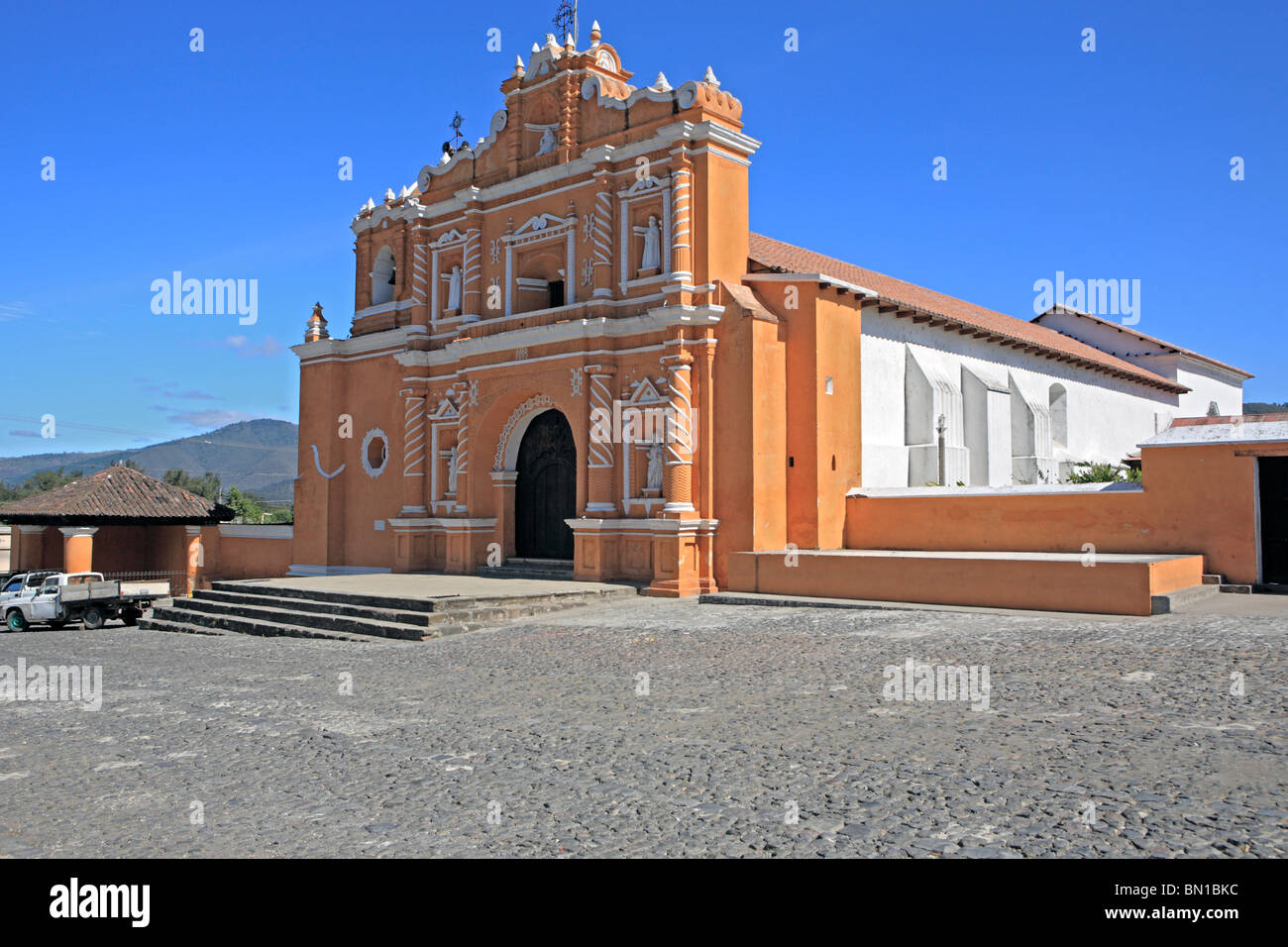 Alte Kirche, San Pedro Las Huertas, in der Nähe von Antigua Guatemala, Guatemala Stockfoto