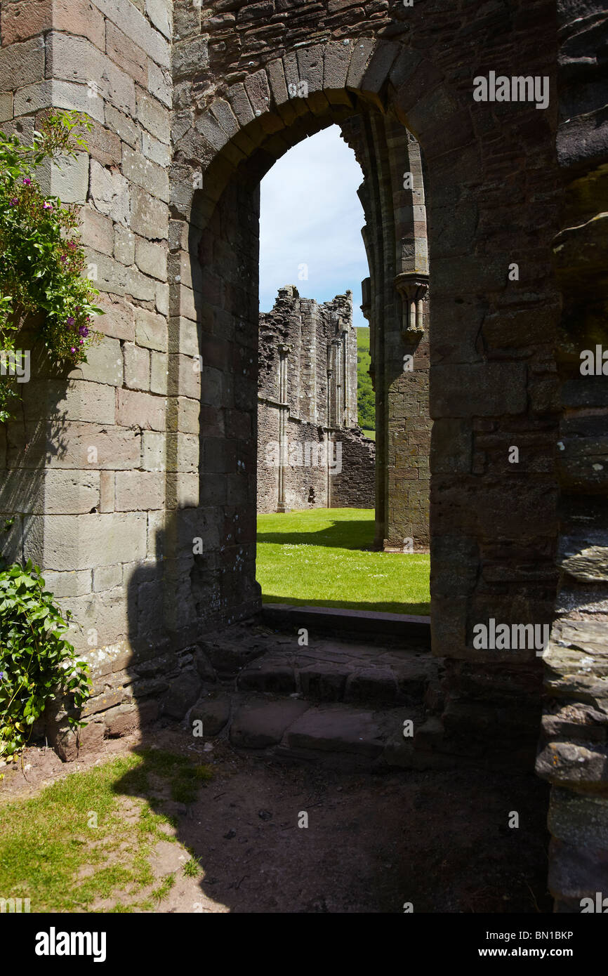 Llanthony Abbey in Süd-Wales, UK Stockfoto