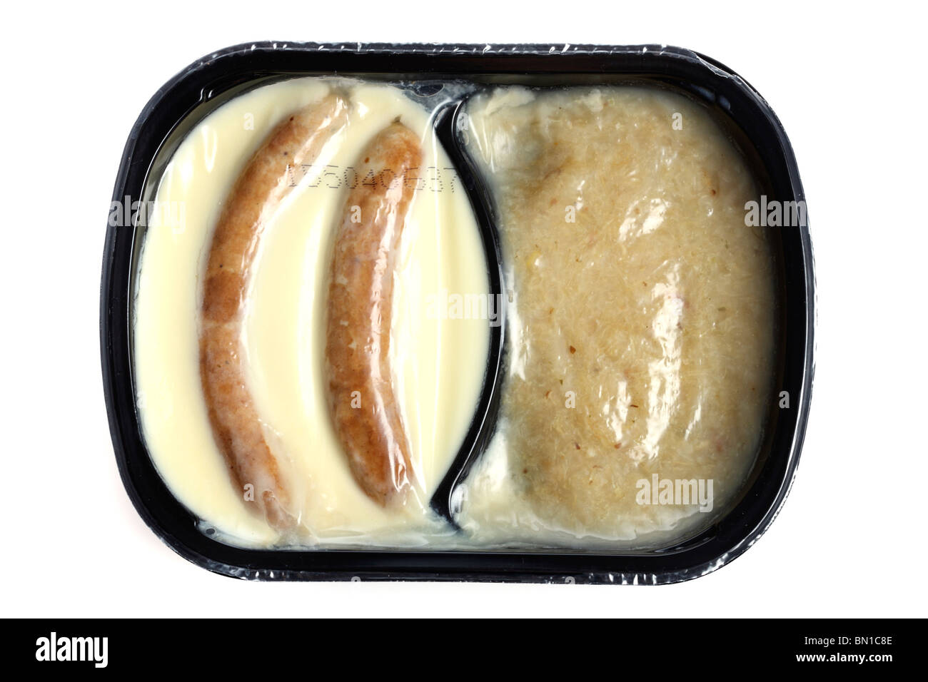 Ready-to-Serve Mahlzeit, Convenience-Food. Vorgekochte Mahlzeiten, muss der Kunde nur das gepackte Essen erwärmen. Stockfoto