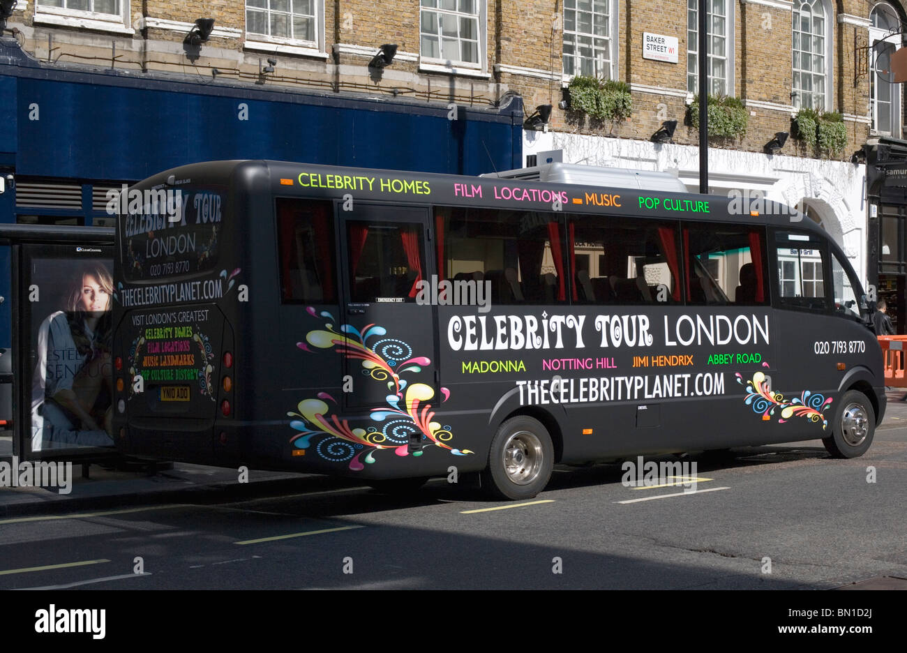 Promi-Tour Bus, Baker Street, London, England, UK, Europa Stockfoto