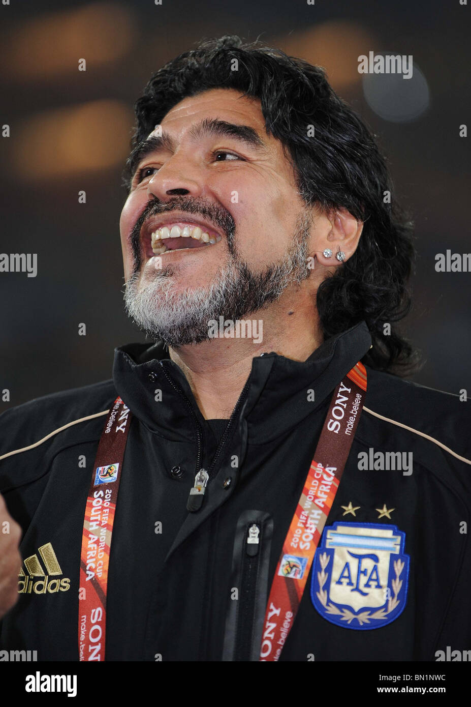 DIEGO MARADONA Argentinien Trainer SOCCER CITY Stadion Südafrika 27. Juni 2010 Stockfoto