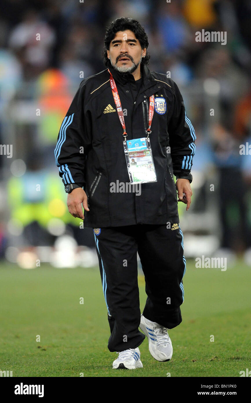 DIEGO MARADONA Argentinien Trainer SOCCER CITY Stadion Südafrika 27. Juni 2010 Stockfoto