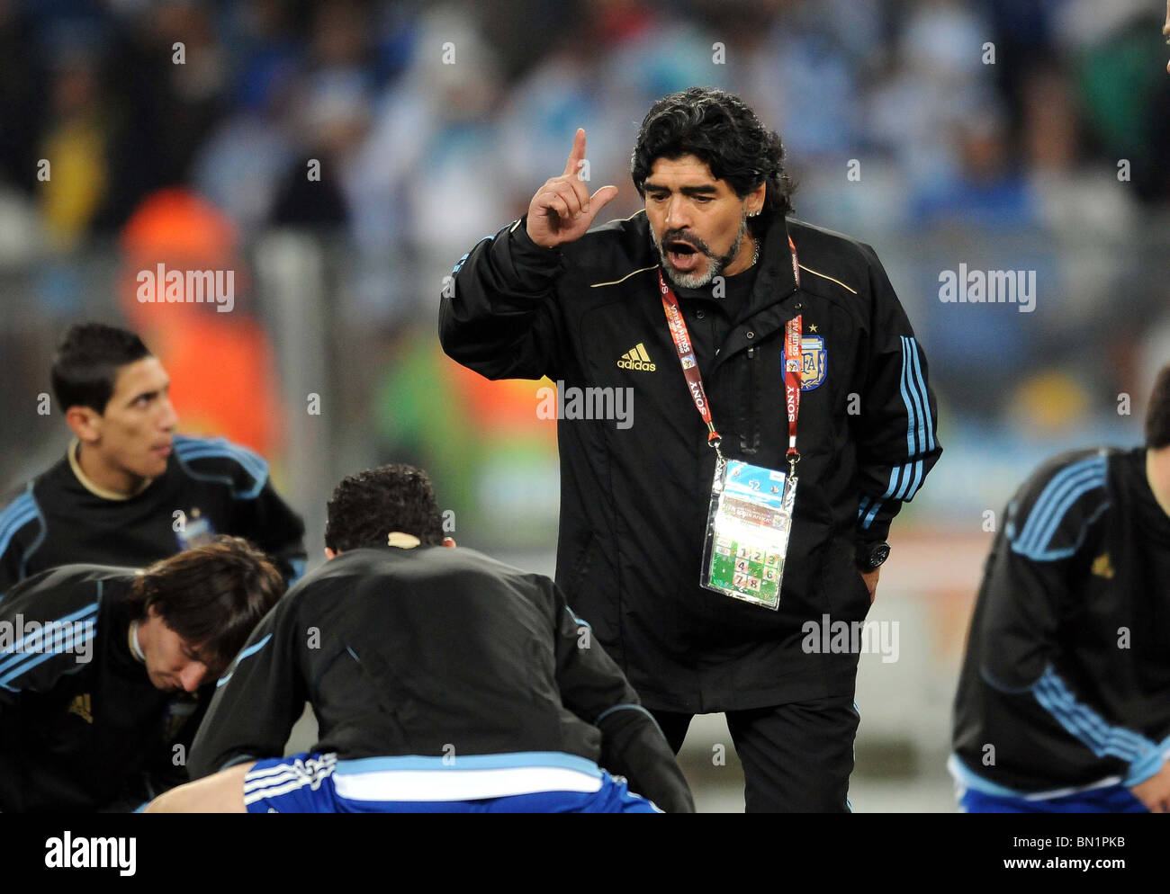 DIEGO MARADONA Argentinien Trainer SOCCER CITY Stadion Südafrika 27. Juni 2010 Stockfoto