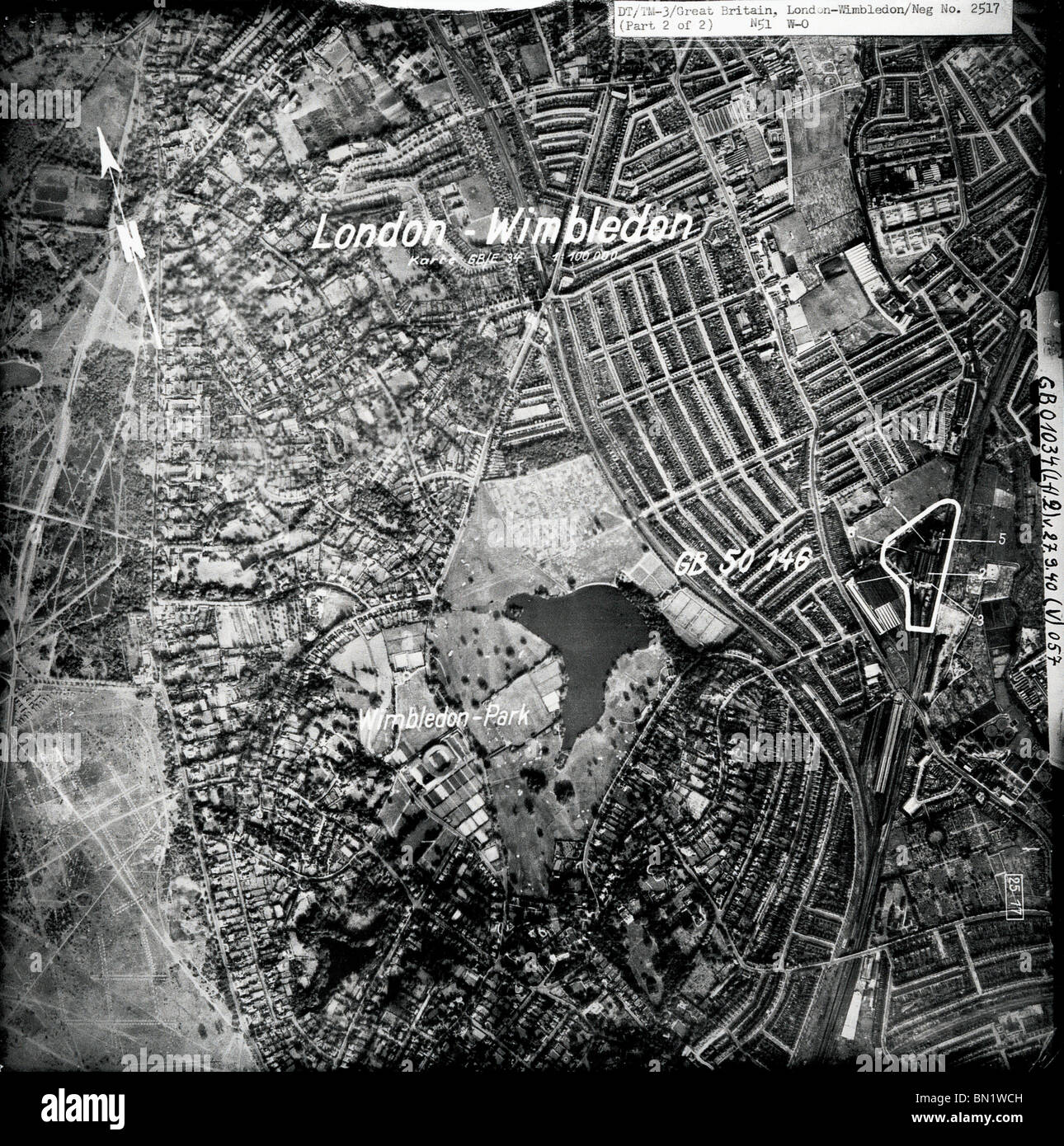 London - Wimbledon-27. September 1940-Kraftwerk Stockfoto