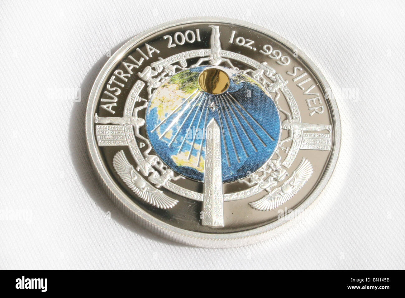Eine australische Silber Unze Gedenkmünze 999 reines Stockfoto