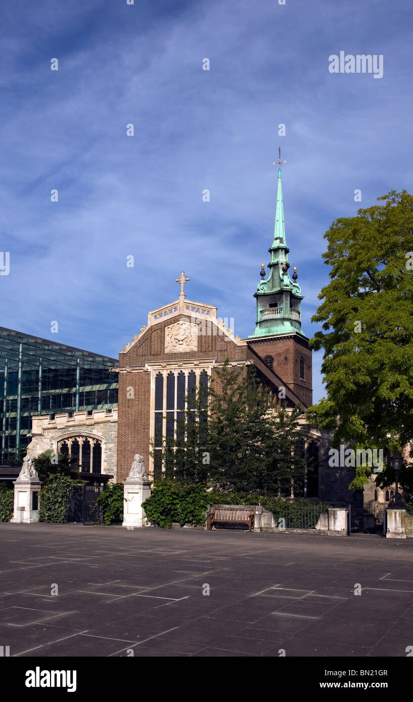 All Hallows der Turm älteste Kirche in der City of London, England, Großbritannien, UK. Stockfoto