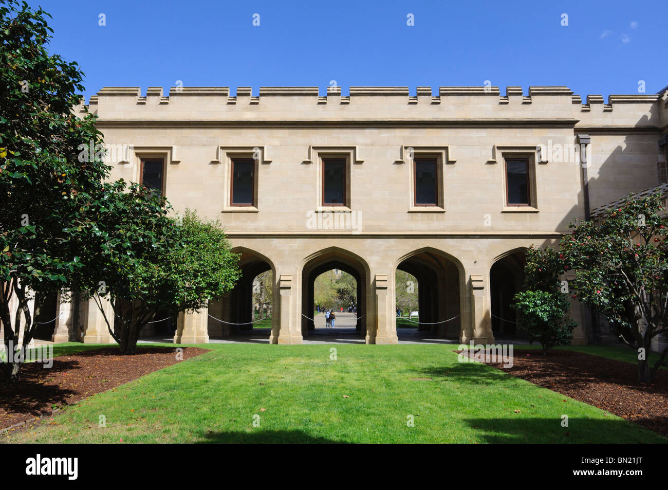 Jakobethanischen Architektur: Südflügel der Melbourne University alten Quad Stockfoto