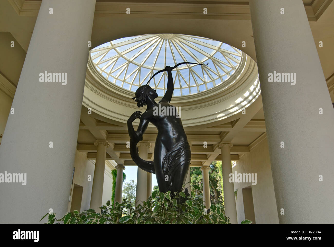 Diana-Skulptur in der Huntington Library. Stockfoto