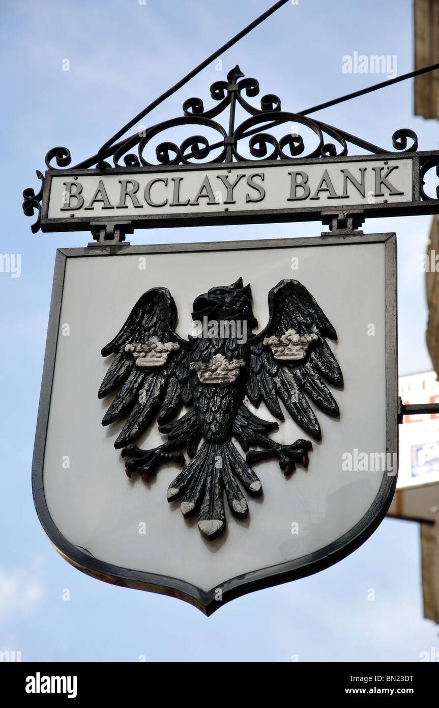 Barclays Bank Zeichen, Fleet Street, City of London, London, England, Vereinigtes Königreich Stockfoto
