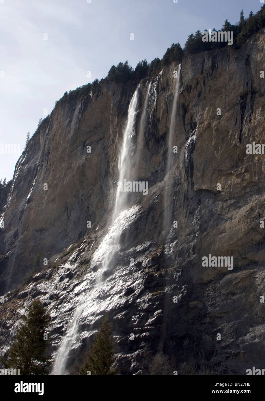 Schweizer Berge: Staubbach fallen Lauterbrunnen Stockfoto