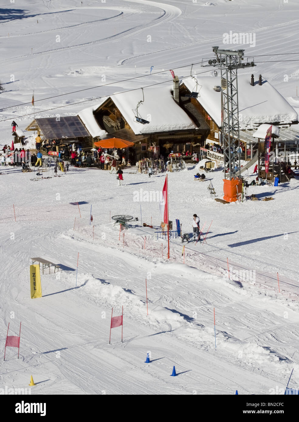 Ski Schule Ski Resort Meiringen hasliber Stockfoto