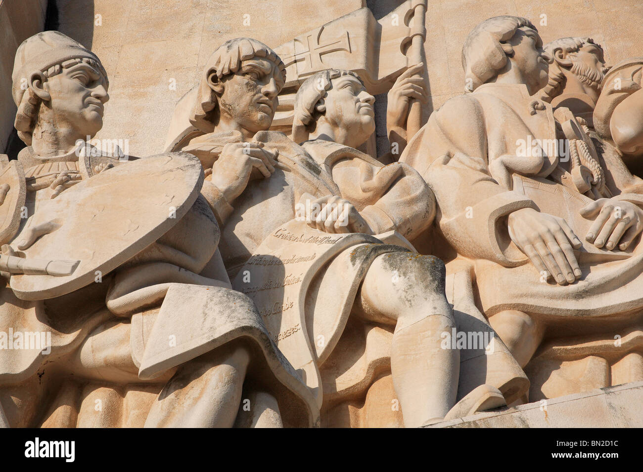 Detail aus dem Denkmal der Entdeckungen, Lissabon, Portugal Stockfoto