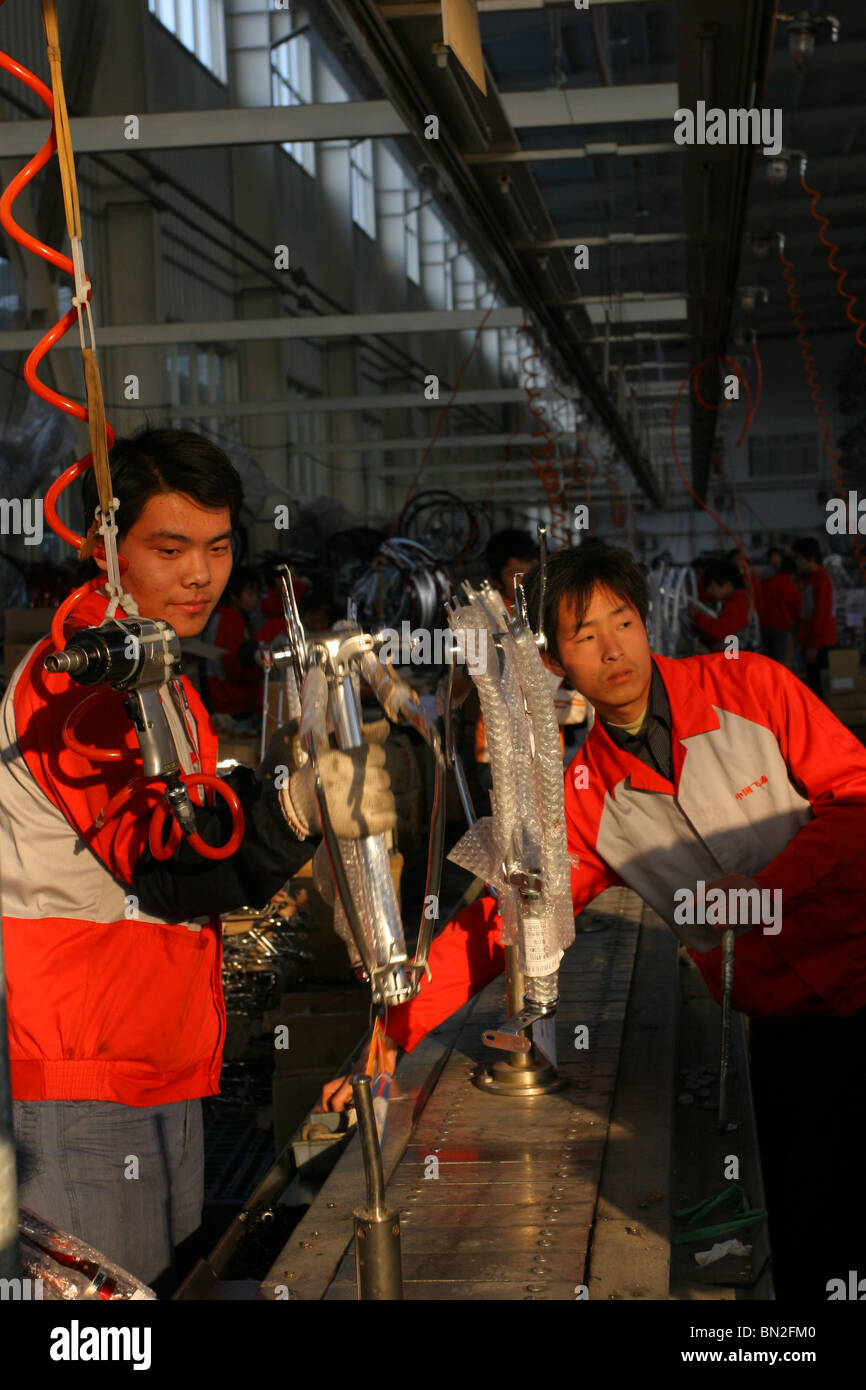 China, Beijing, Fahrrad-Fabrik Stockfoto