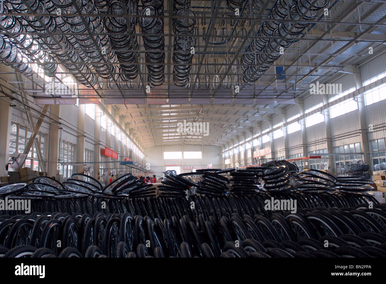 China, Beijing, Fahrrad-Fabrik Stockfoto