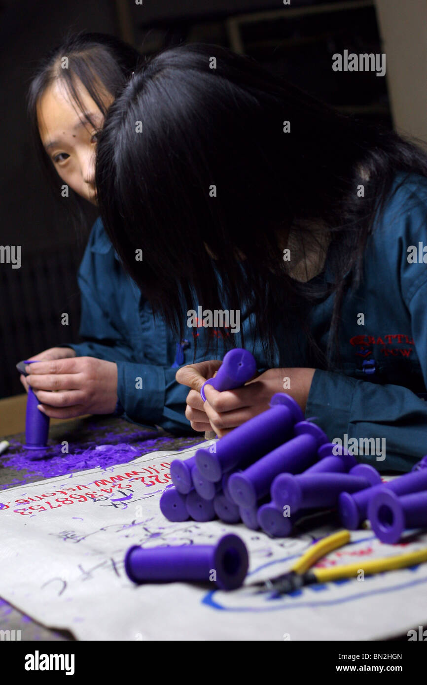 China, Beijing, Fahrrad-Fabrik Stockfoto