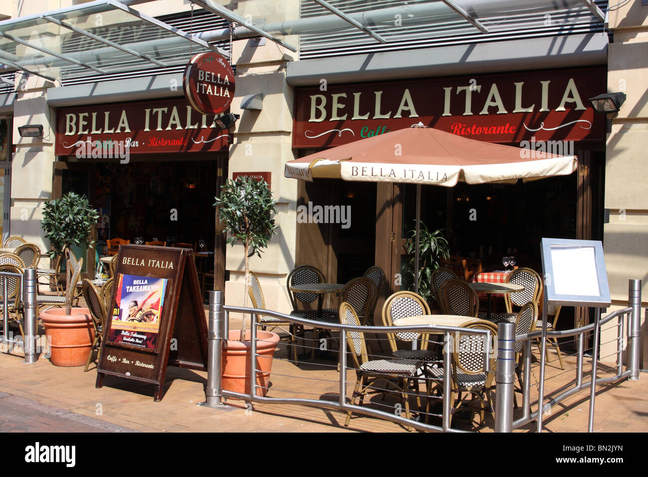 Bella Italia Restaurant in einer Stadt, U.K. Stockfoto
