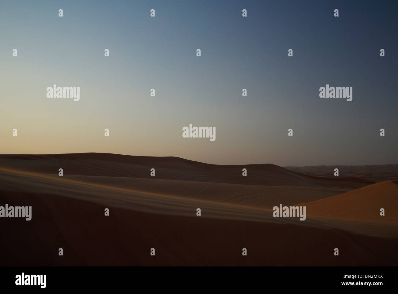 Dünen im Abendlicht, Dubai Stockfoto