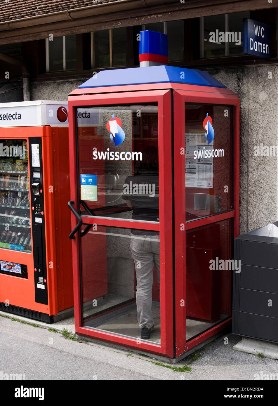 Telefon-Boot in der Schweiz Stockfoto
