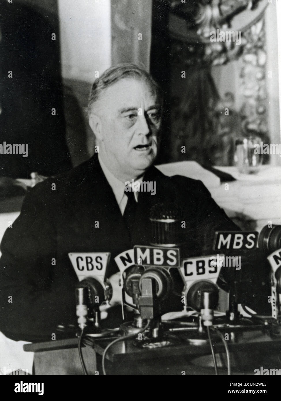 US-Präsident FRANKLIN d. ROOSEVELT, die seine Kriegserklärung gegen Japan Rede - der Tag der Schande - auf 8. Dezember 1941 Stockfoto