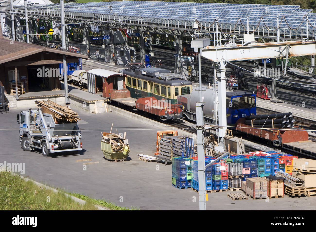 Bahnhof Grindelwald Stockfoto