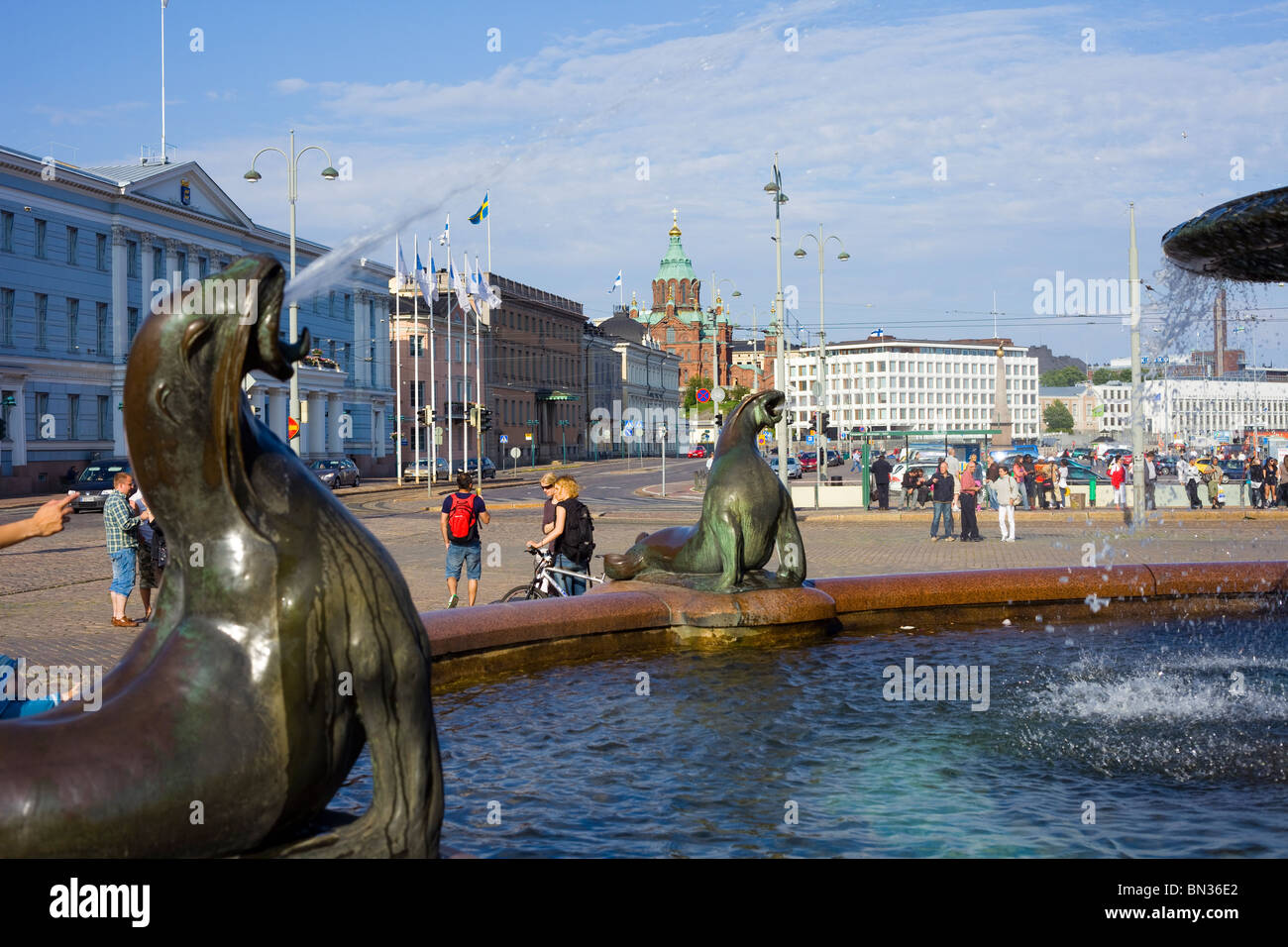 Helsinki City Sommer Stockfoto