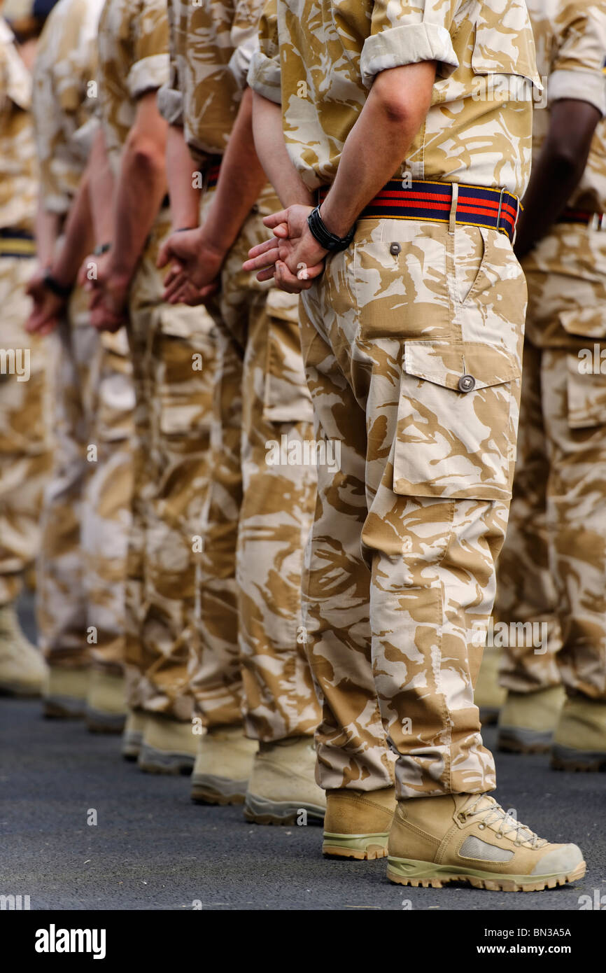 Wohlfühlen - The Royal Logistic Corps auf der Parade. Stockfoto