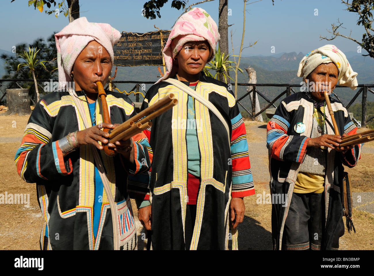 Porträt von Black Lahu Frauen, Bergstämme von Mae Hong Son, Nord-Thailand, Asien Stockfoto