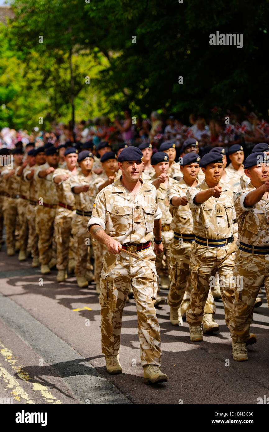 Die Royal Logistic Corps auf der Parade. Stockfoto