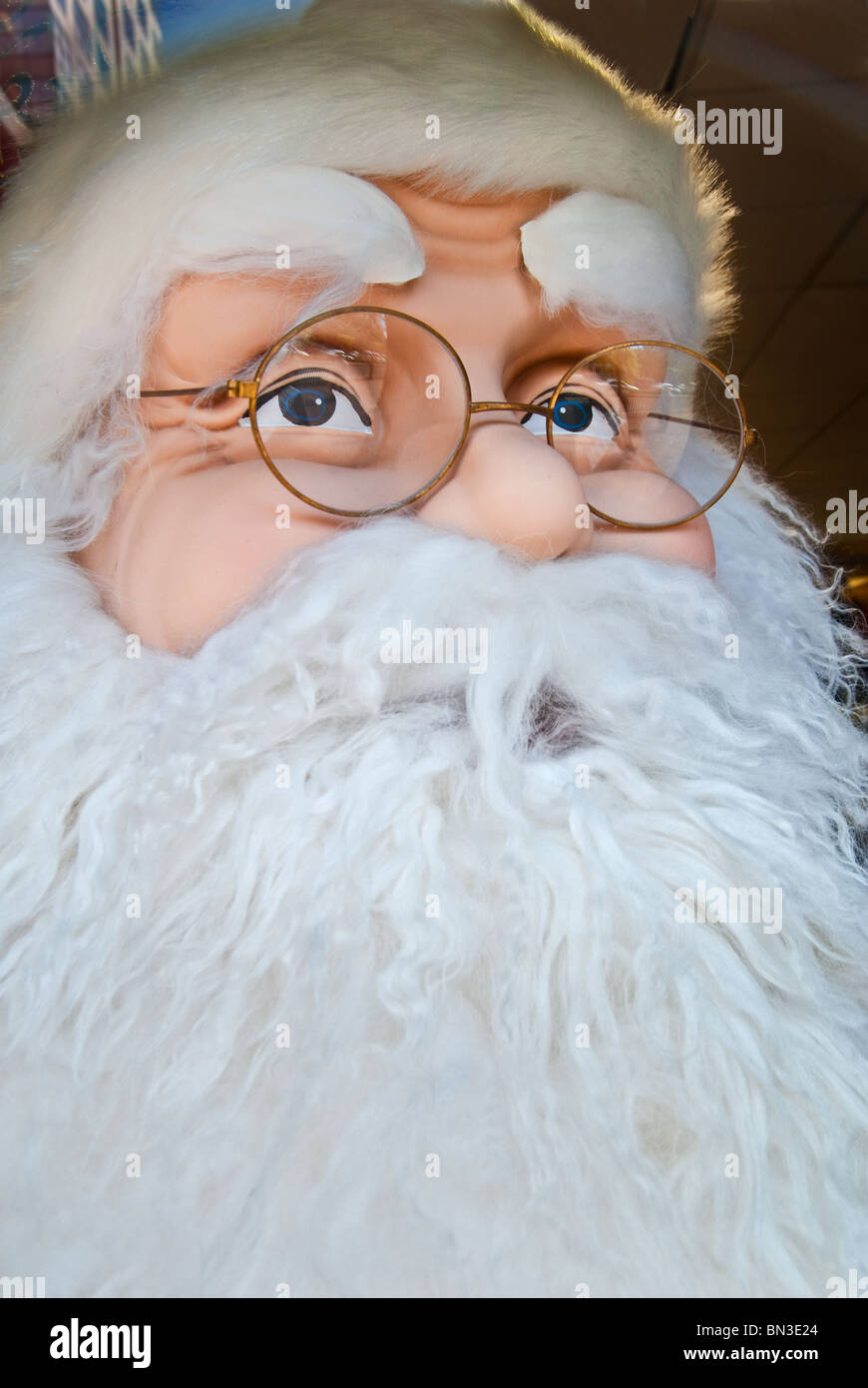 Lebensgroß Weihnachtsmann Figur in Store-Display, Orlando, Florida, USA Stockfoto