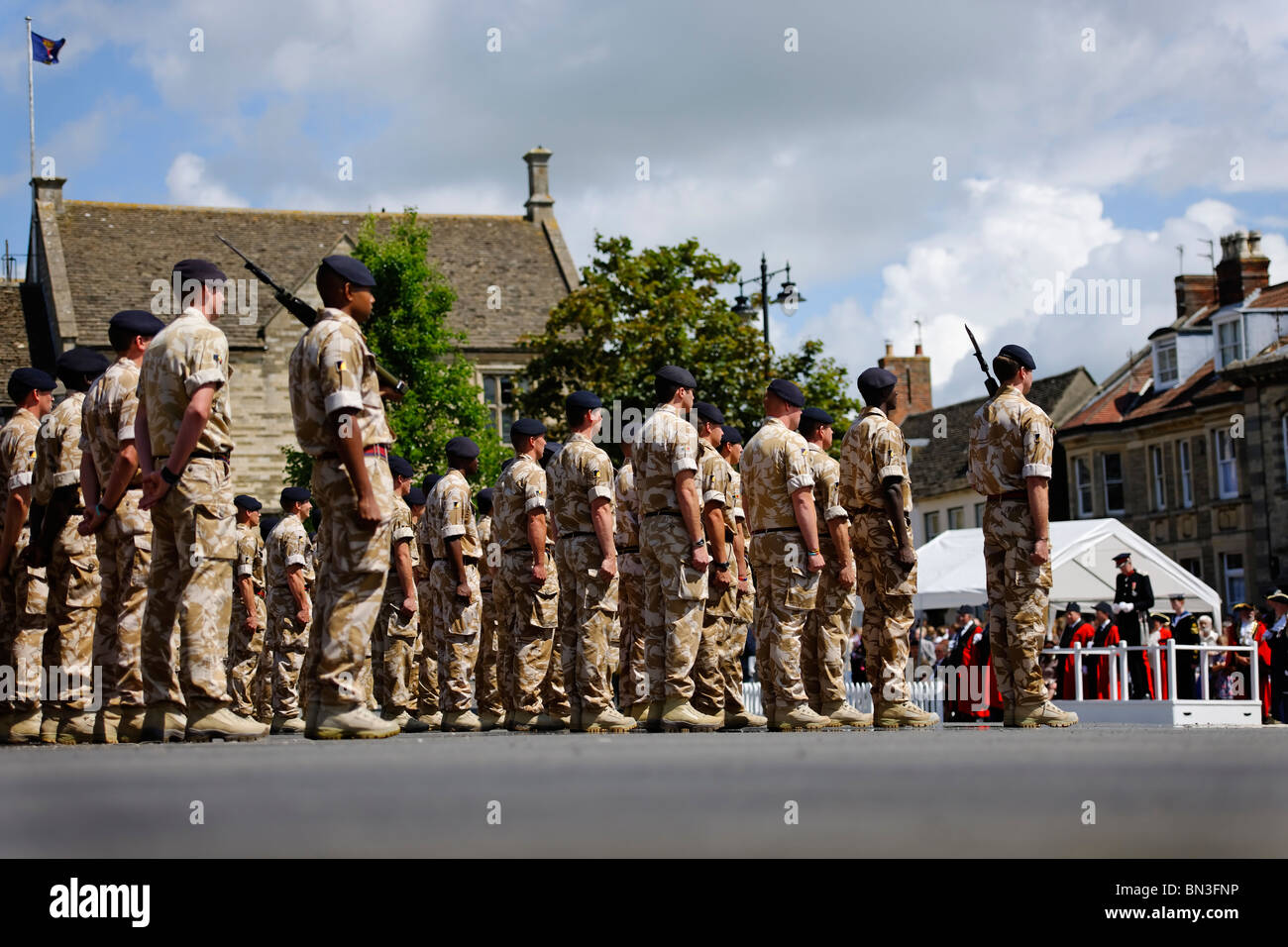 Die Royal Logistic Corps auf der Parade. Stockfoto