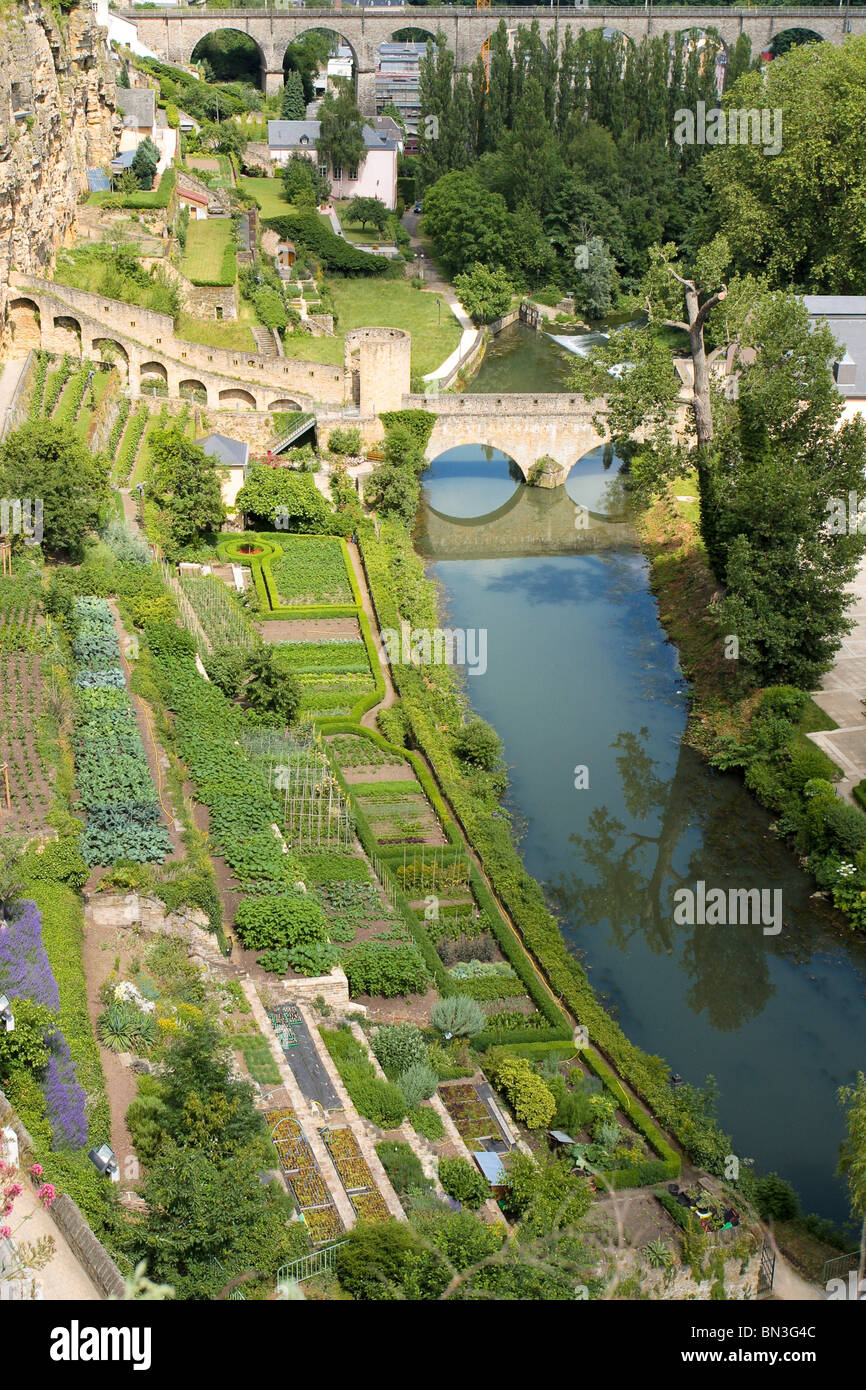 Fluss Alzette, Grund, Luxemburg, Europa Stockfoto