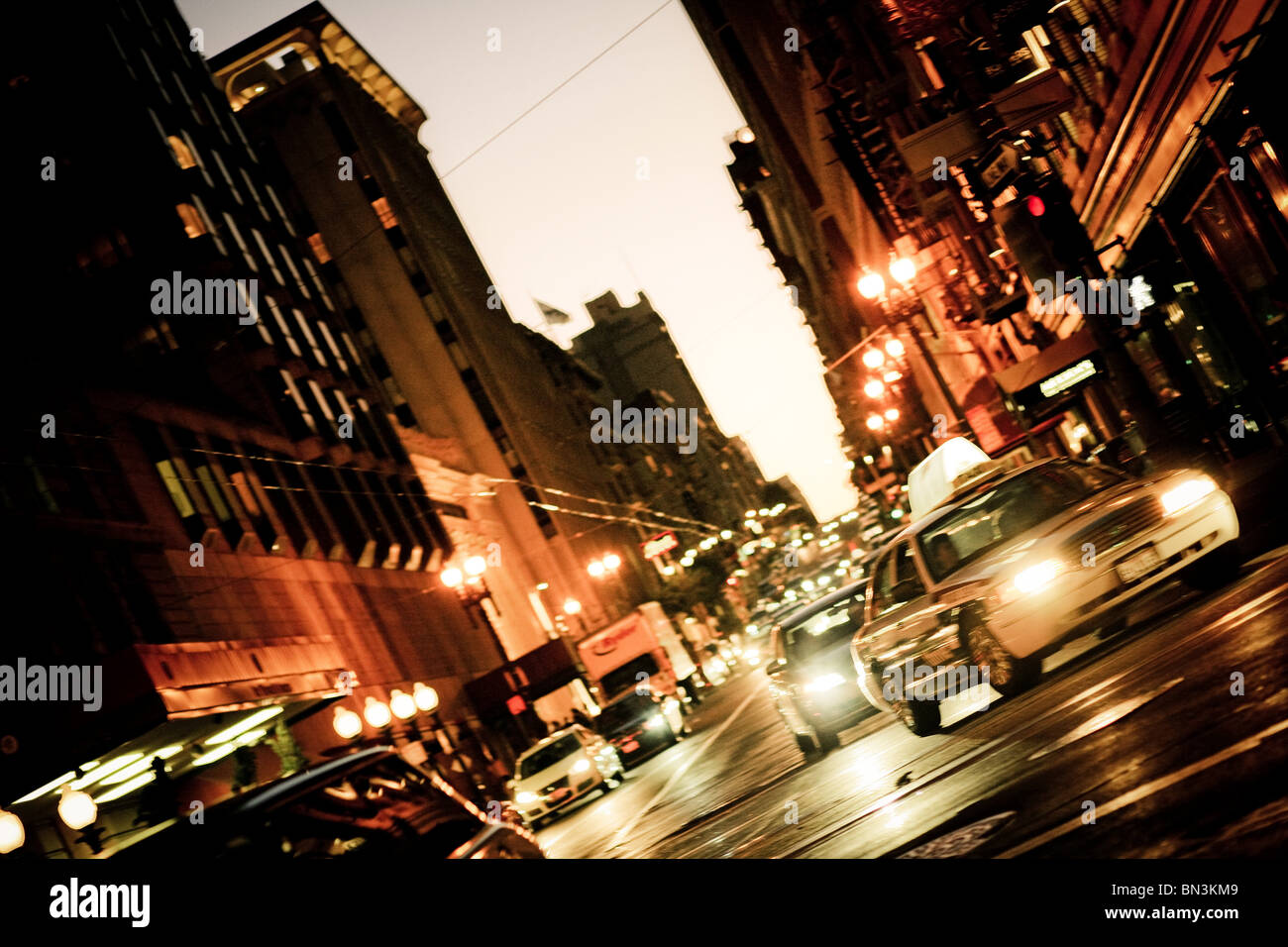 Straße in San Francisco, USA, schräg Stockfoto