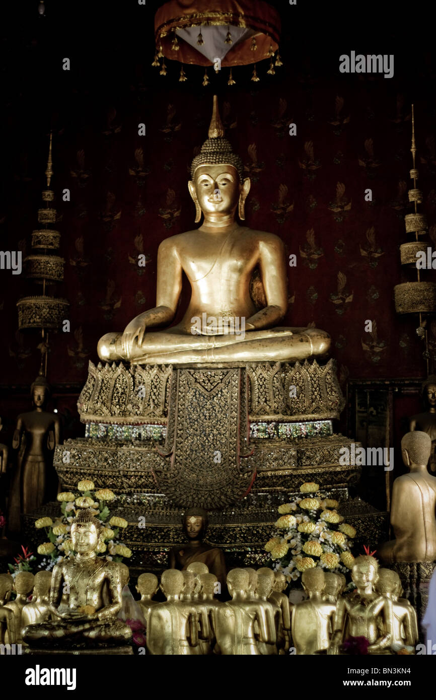 Buddha Skulpturen in einem Tempel, Bangkok, Thailand Stockfoto