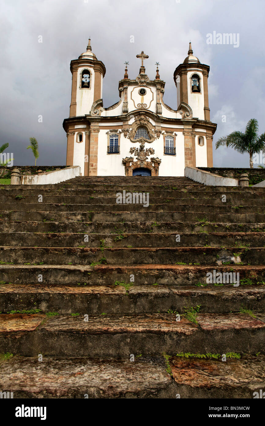 Kirche in Ouro Preto, Minas Gerais, Brasilien, niedrigen Winkel Ansicht Stockfoto