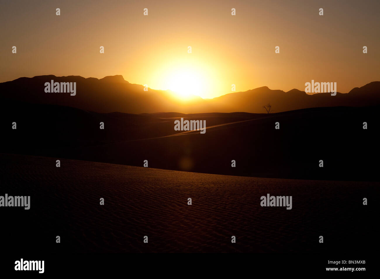 Sonnenuntergang am White Sands National Monument, New Mexico, USA Stockfoto