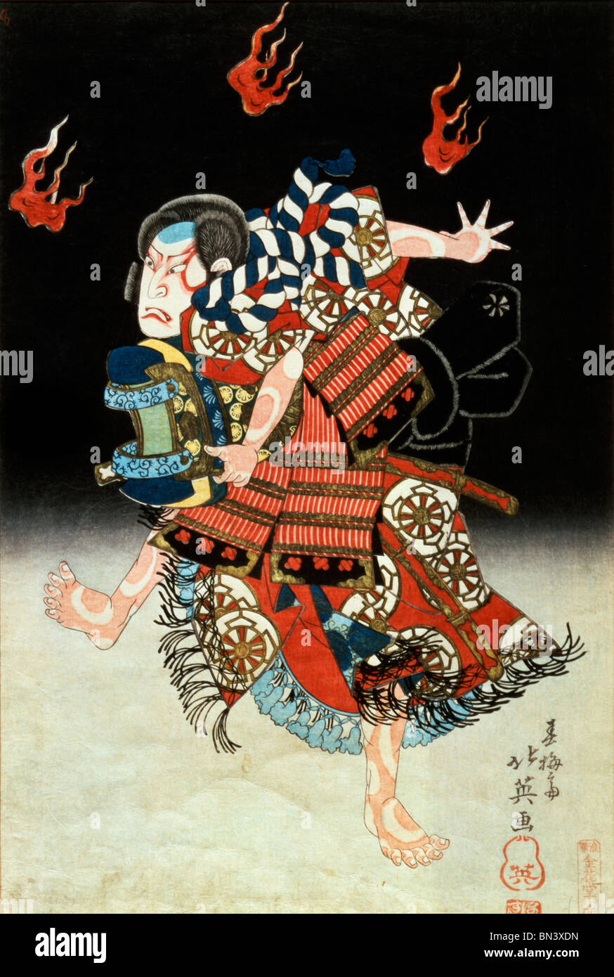 Nakamura Shikan II als Tadanobu durch Shunbaisai Hokuei. Japan, 1835 ...