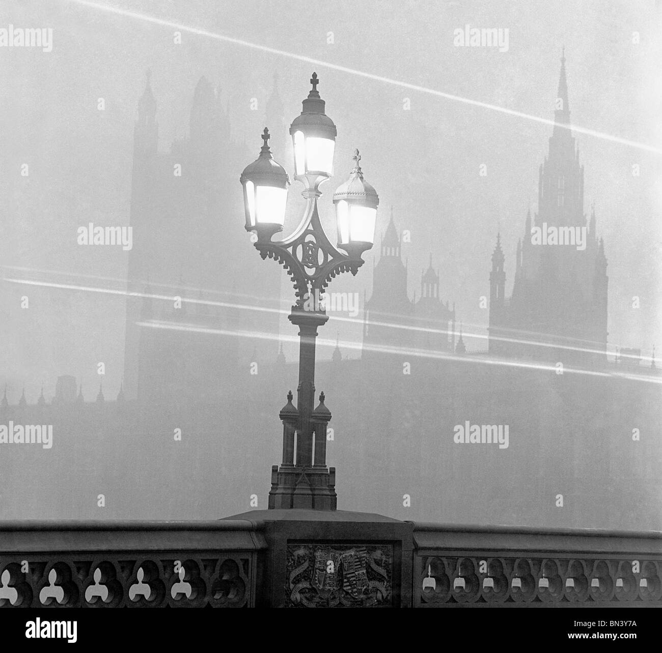 Straßenlaterne, Foto John Gay. London, England, 1940er Jahre Stockfoto