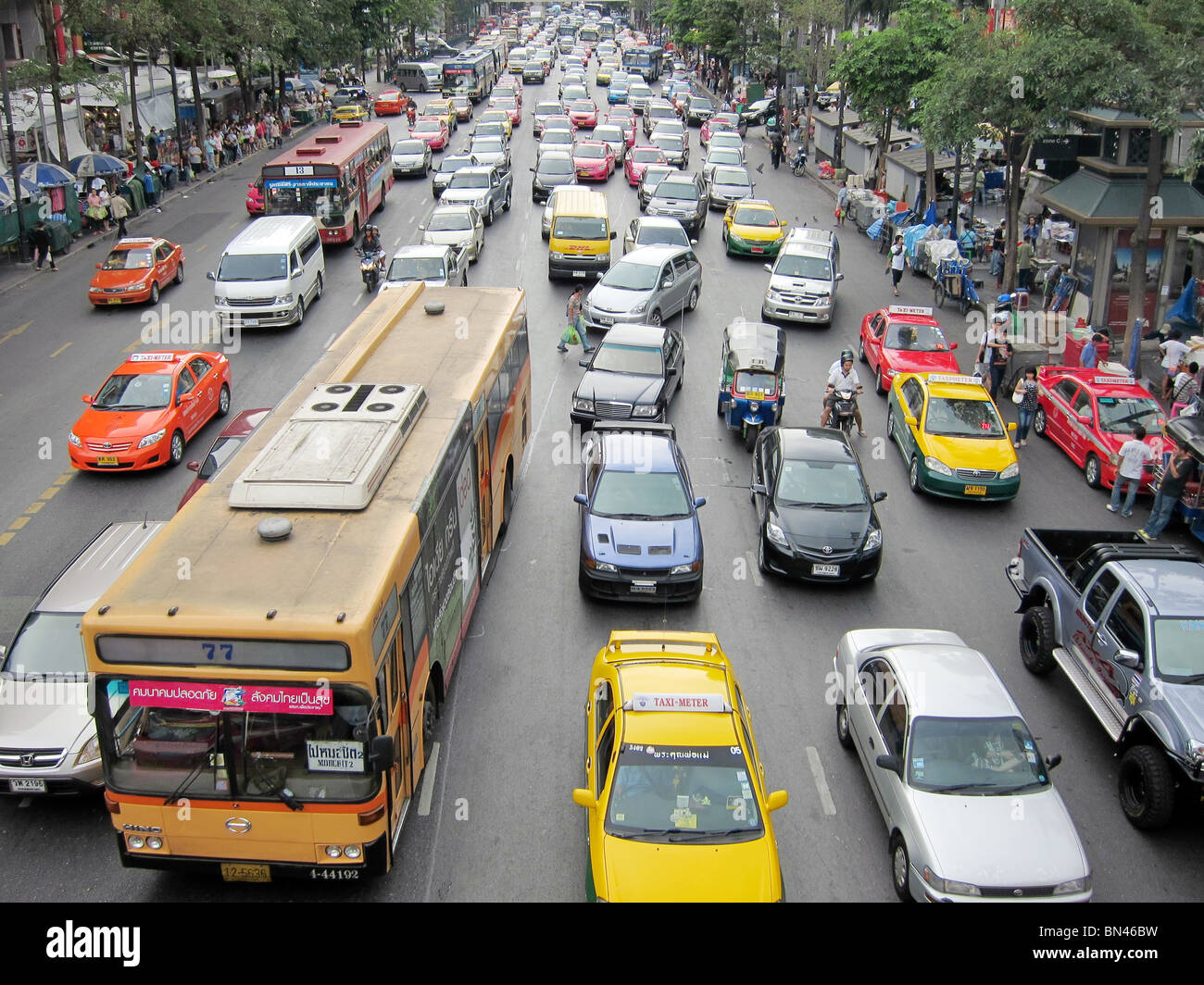 Straßenverkehr Stau Stau Staus in Bangkok Thailand Asien Stockfoto