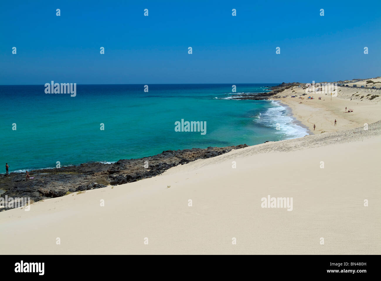 Corralejo Strand und Dünen, Fuerteventura, Kanarische Inseln, Spanien Stockfoto