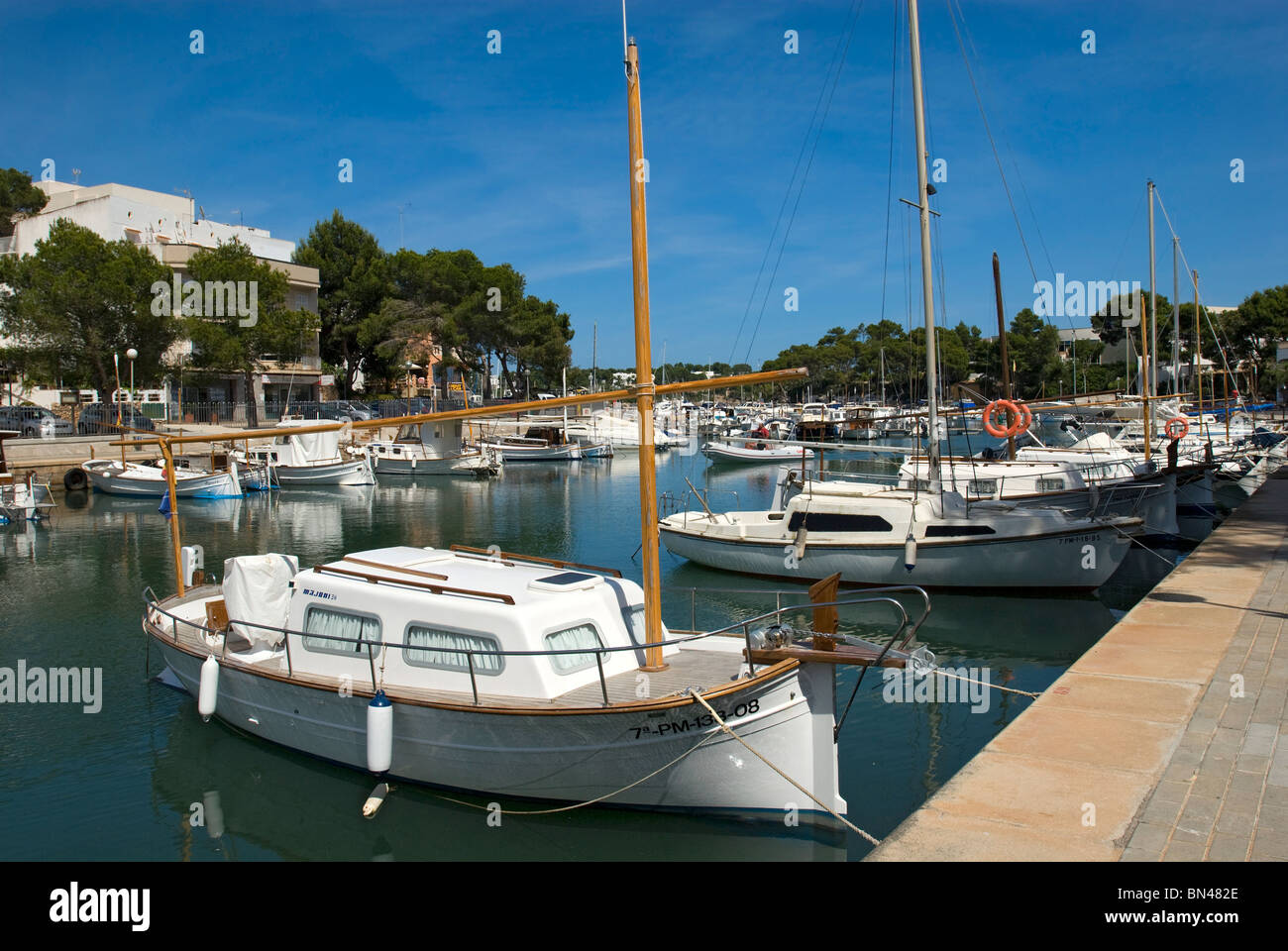 Marina, Porto Petro, Mallorca, Balearen, Spanien Stockfoto