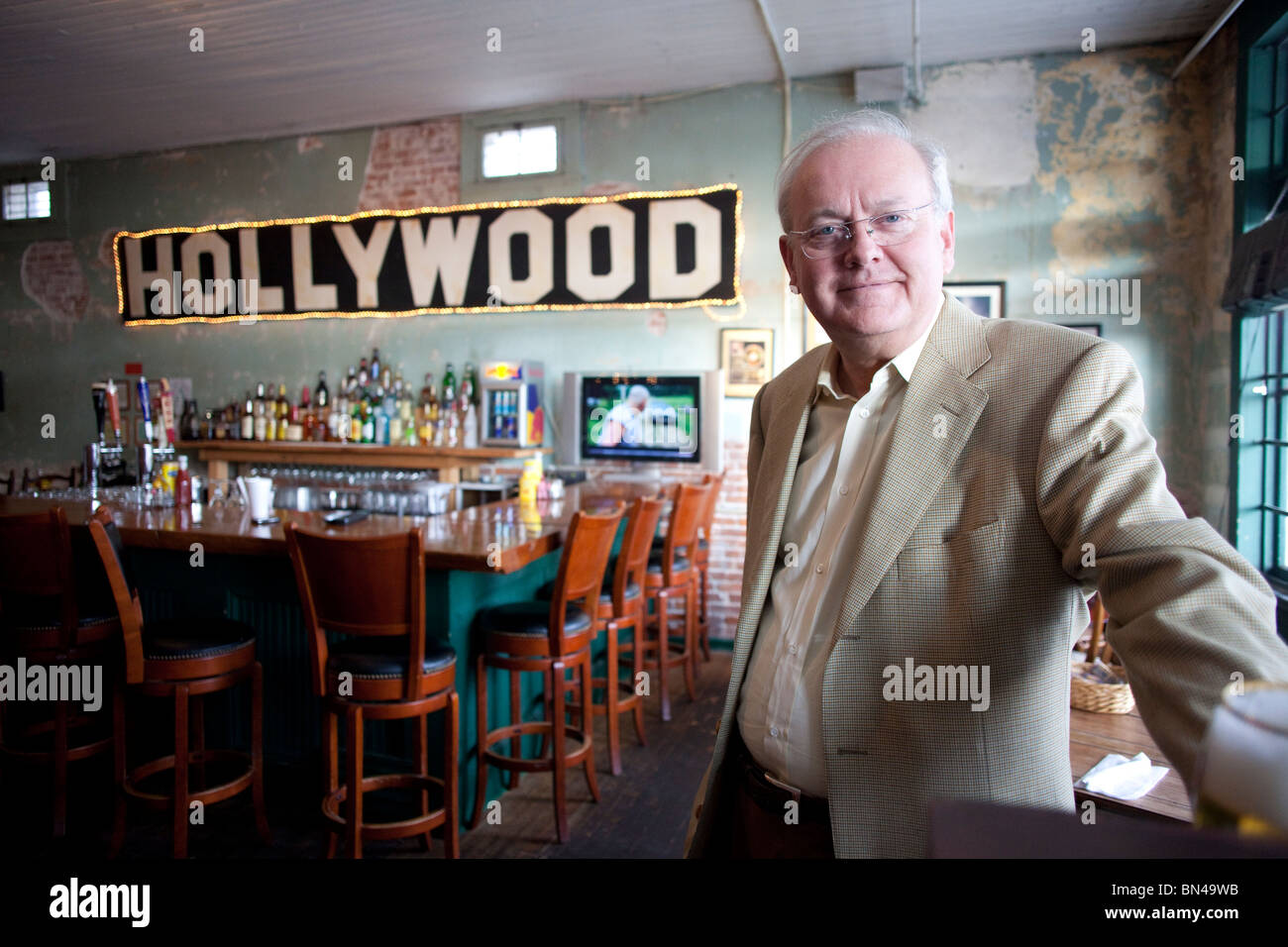 Porträt von Mike Young, Besitzer des Hollywood Cafe in Hollywood, Mississippi. Stockfoto