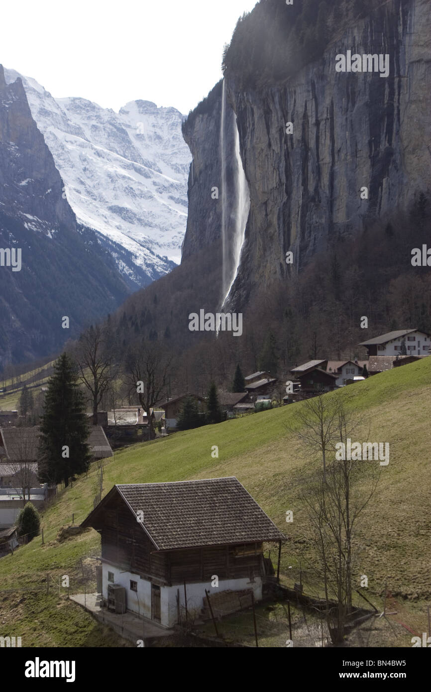 Staubbach Fall lauterbrunnen Stockfoto